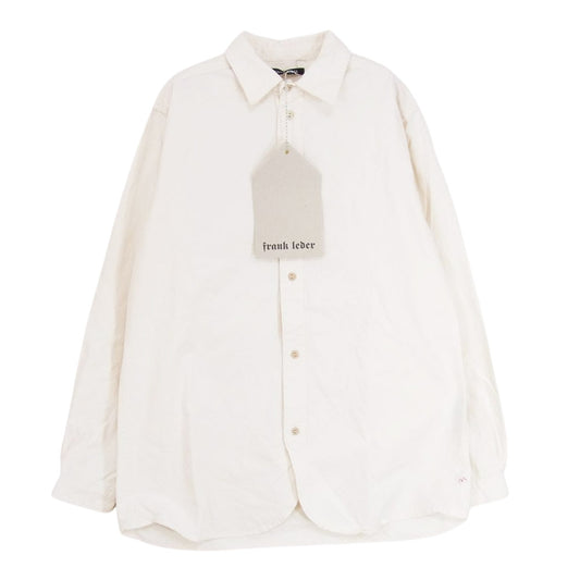 FRANK LEDER フランクリーダー 0916010 VINTAGE BEDSHEET OLD STYLE SHIRT ヴィンテージ ベッドシーツ コットン ネップ 長袖 シャツ オフホワイト系 S【美品】【中古】