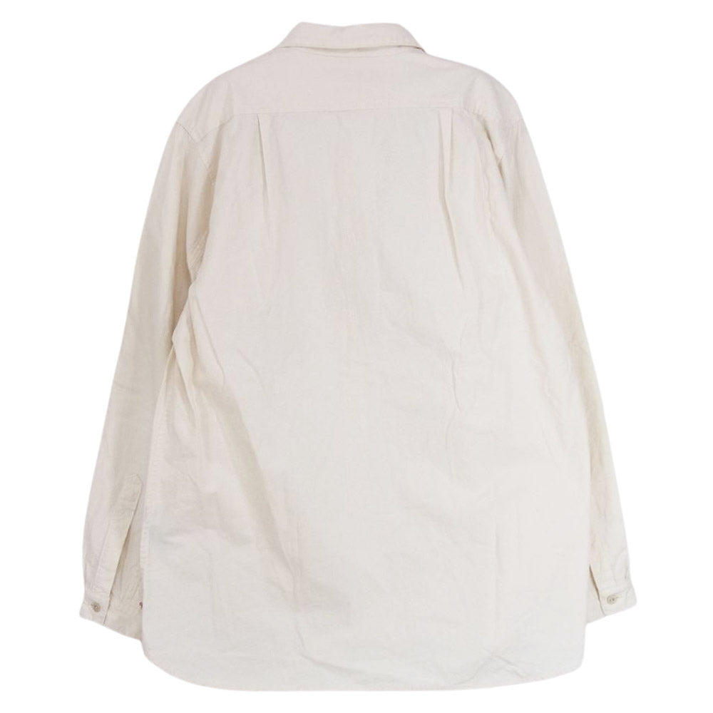 FRANK LEDER フランクリーダー 0916010 VINTAGE BEDSHEET OLD STYLE SHIRT ヴィンテージ ベッドシーツ コットン ネップ 長袖 シャツ オフホワイト系 S【美品】【中古】