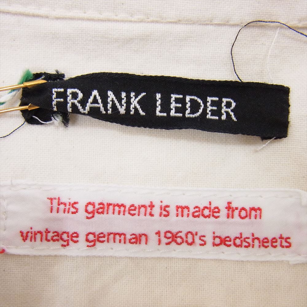 FRANK LEDER フランクリーダー 0916010 VINTAGE BEDSHEET OLD STYLE SHIRT ヴィンテージ ベッドシーツ コットン ネップ 長袖 シャツ オフホワイト系 S【美品】【中古】