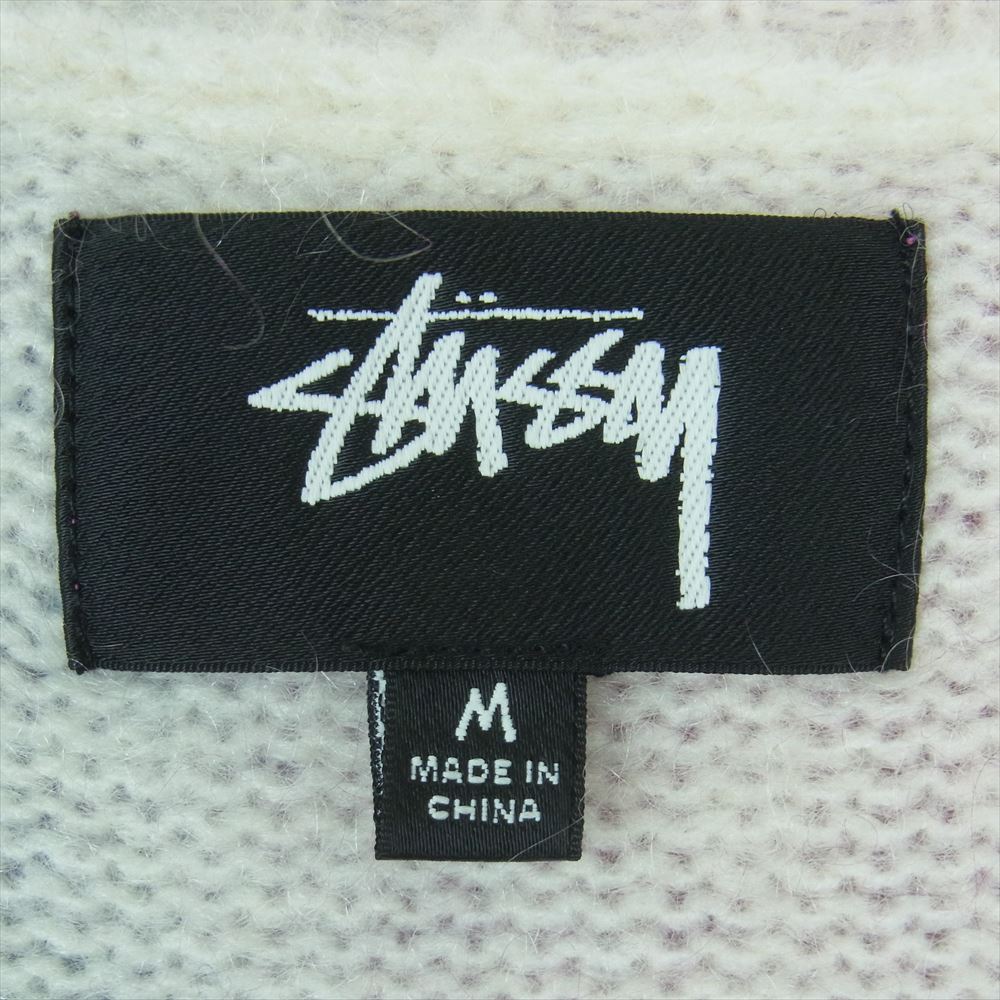 STUSSY ステューシー 117159 ナイロン モヘヤ ウール 総柄 プリント ニット セーター 中国製 マルチカラー系 M【中古】