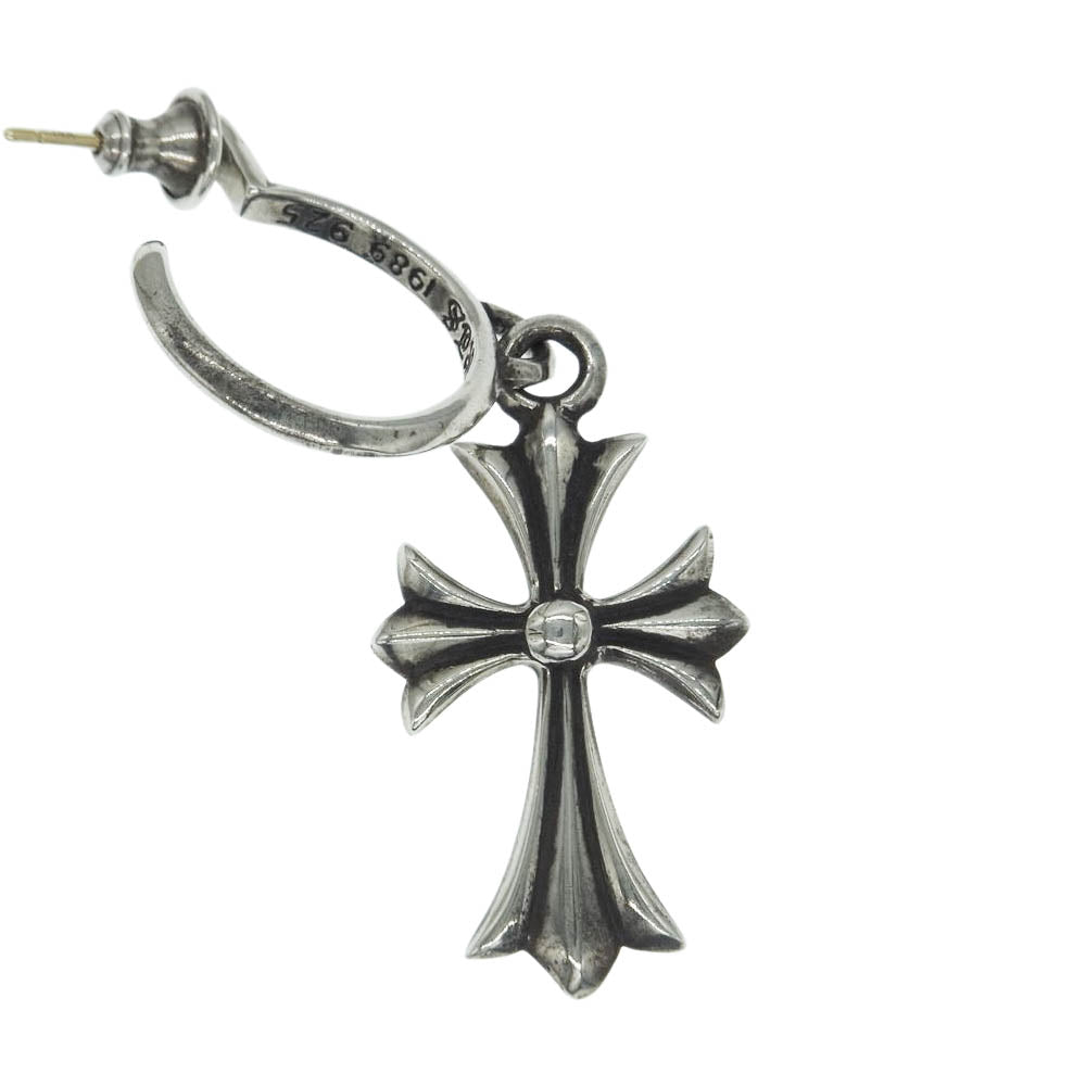 CHROME HEARTS クロムハーツ（原本無） TINY CH CROSS タイニーchクロス フープピアス シルバー系【中古】