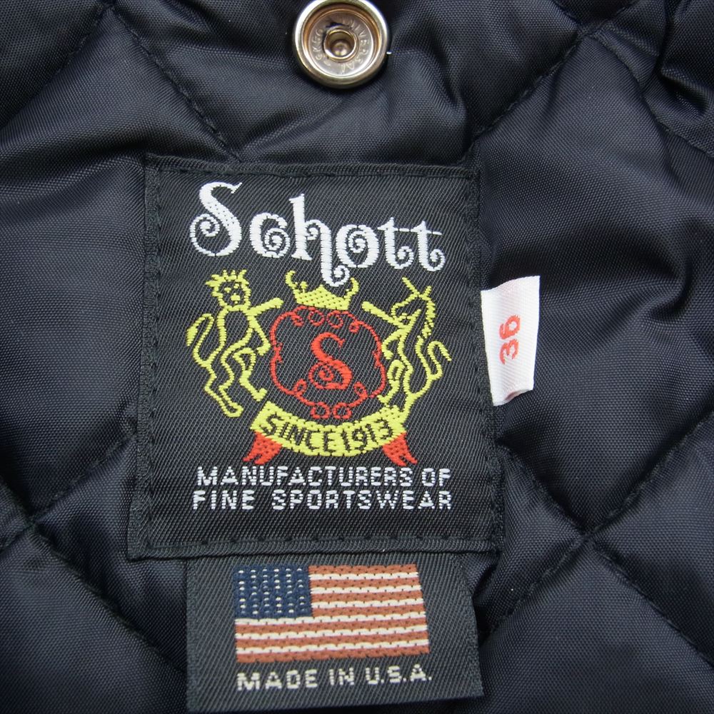 schott ショット 7823150022 613US ONE STAR RIDERS 牛革 カウレザー ワンスター ダブル ライダース ジャケット ブラック系 36【中古】