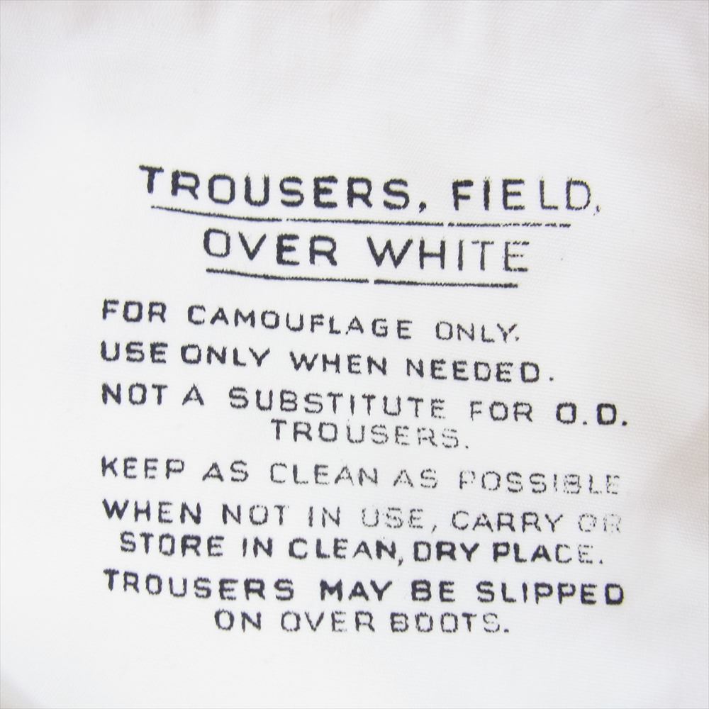 アメリカ軍 40s 44年製 WW2 US ARMY M-1944 SNOW PANTS スノー オーバー パンツ ホワイト系 S【中古】