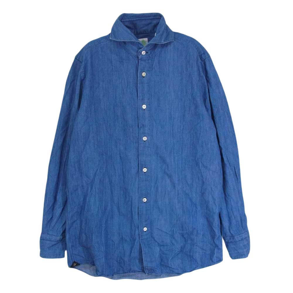 FINAMORE フィナモレ デニム 長袖 シャツ インディゴブルー系 M【中古】