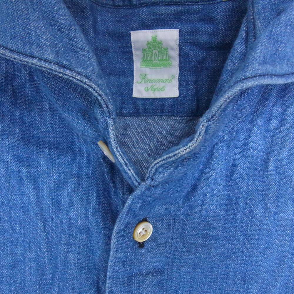 FINAMORE フィナモレ デニム 長袖 シャツ インディゴブルー系 M【中古】