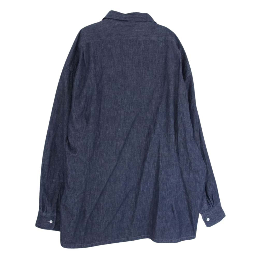 GRAPHPAPER グラフペーパー GM223-50279D DRESSTERIOR ドレステリア 別注 Colorfast Light OZ Denim L/S Regular Collar Shirt カラーファスト デニムシャツ インディゴブルー系 F【中古】