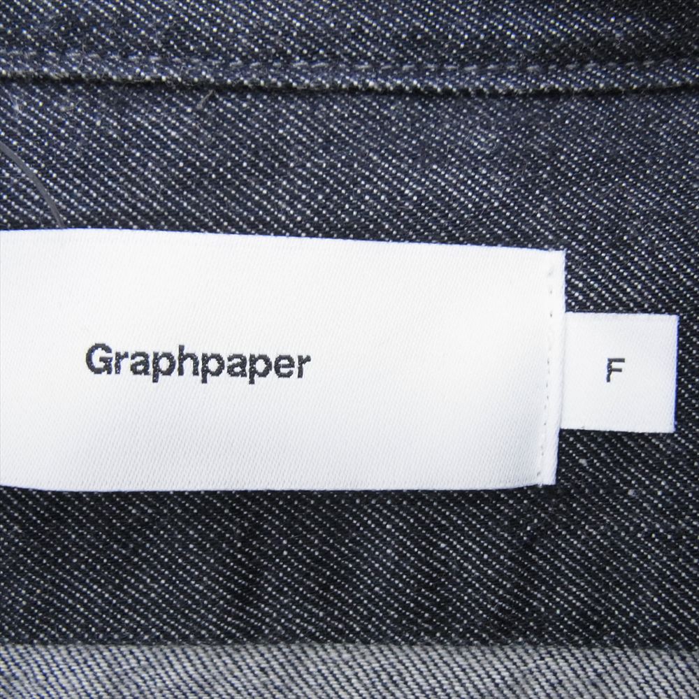 GRAPHPAPER グラフペーパー GM223-50279D DRESSTERIOR ドレステリア 別注 Colorfast Light OZ Denim L/S Regular Collar Shirt カラーファスト デニムシャツ インディゴブルー系 F【中古】