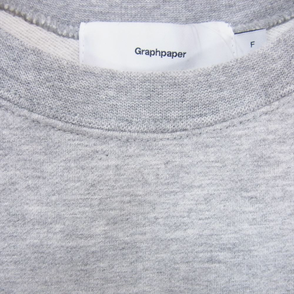 GRAPHPAPER グラフペーパー 23SS GM231-70130 Ultra Compact Terry Crew Neck Sweater ウルトラ コンパクト テリー クルーネック セーター ラグラン スウェット グレー系 F【中古】