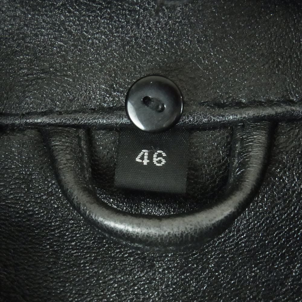 pellepelle ペレペレ 襟ファー付き レザー ジャケット ブラック系 46【中古】