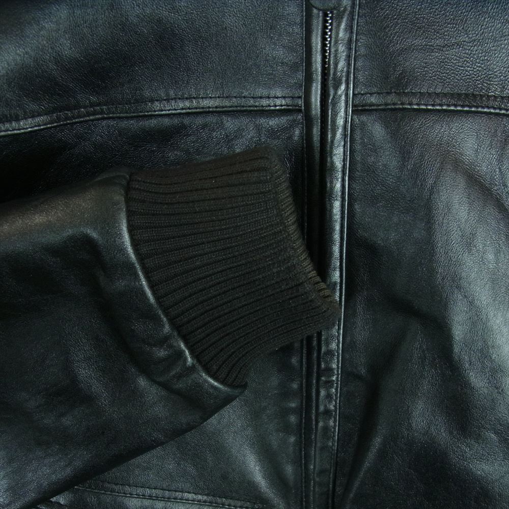 pellepelle ペレペレ 襟ファー付き レザー ジャケット ブラック系 46【中古】