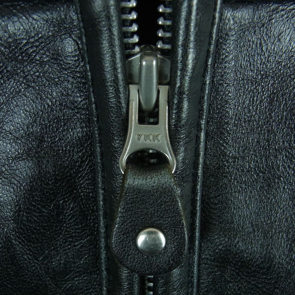 pellepelle ペレペレ 襟ファー付き レザー ジャケット ブラック系 46