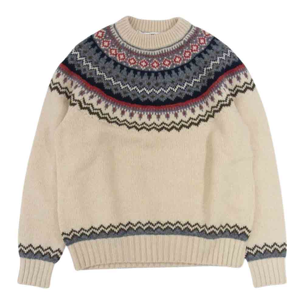 JUNYA WATANABE COMME des GARCONS ジュンヤワタナベコムデギャルソン 21AW JH-N106 AD2021 ノルディック ニット セーター オフホワイト系 S【中古】
