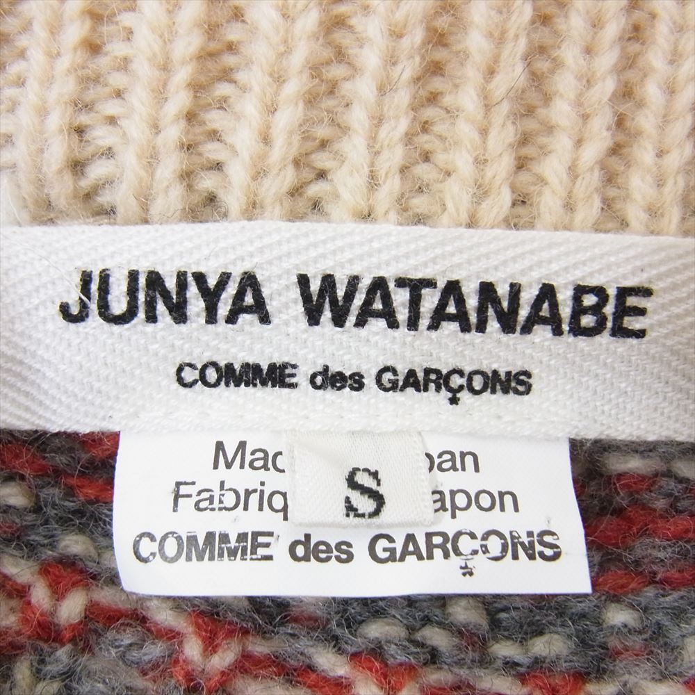 JUNYA WATANABE COMME des GARCONS ジュンヤワタナベコムデギャルソン 21AW JH-N106 AD2021 ノルディック ニット セーター オフホワイト系 S【中古】
