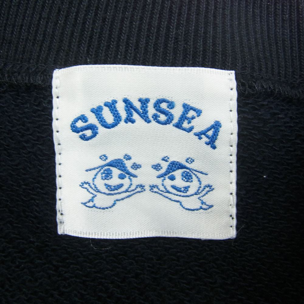 SUNSEA サンシー 21SS 21S05 SUNSEA SWEAT 2021 クルーネック 長袖 プルオーバー 袖ワッペン デニムポケット 裾ベルト スウェット ブラック系 3【美品】【中古】