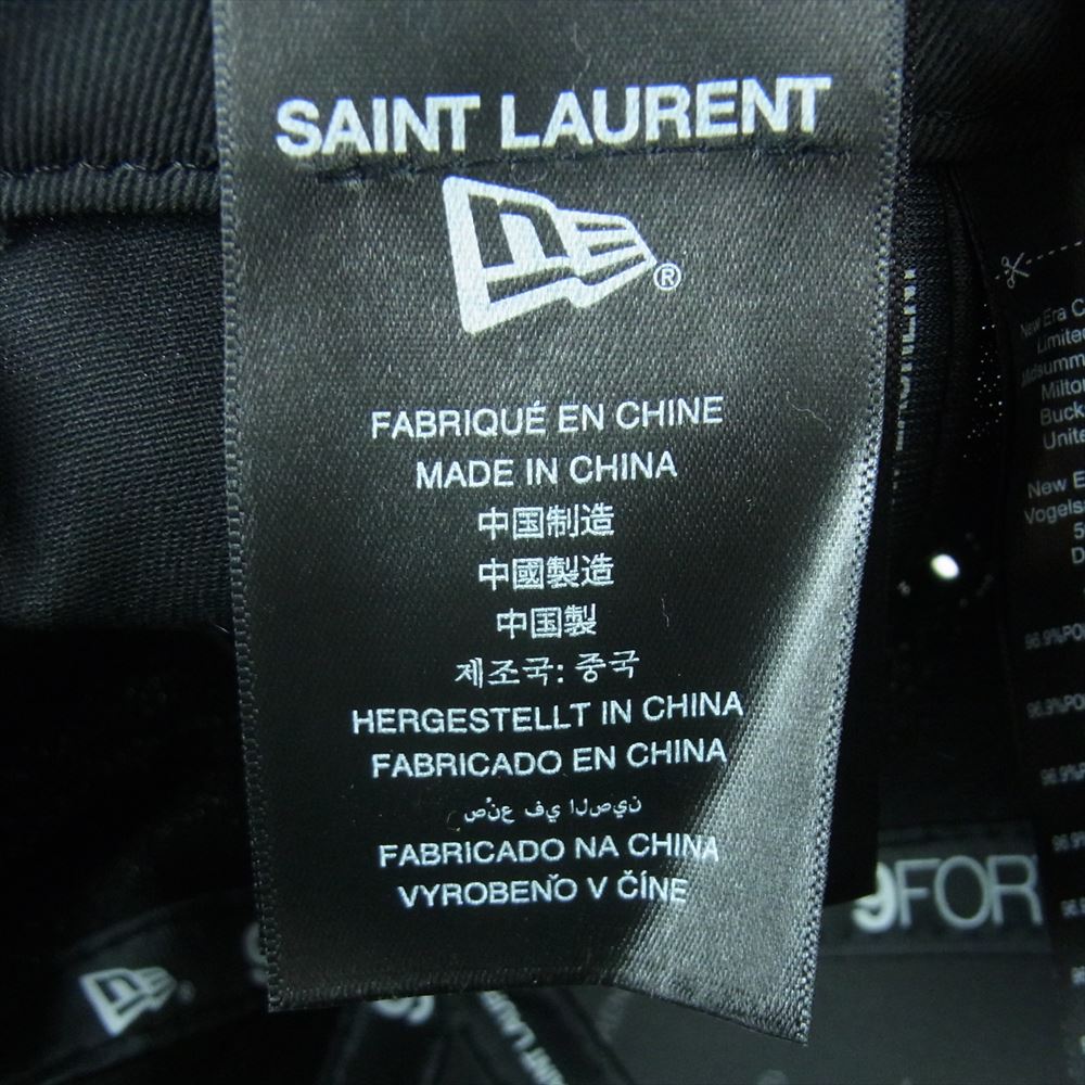 SAINT LAURENT サンローラン New Era ニューエラ 国内正規品 マルチカラー グラデーション ロゴ刺繍 6パネル キャップ ブラック系 ONE SIZE FITS MOST【極上美品】【中古】