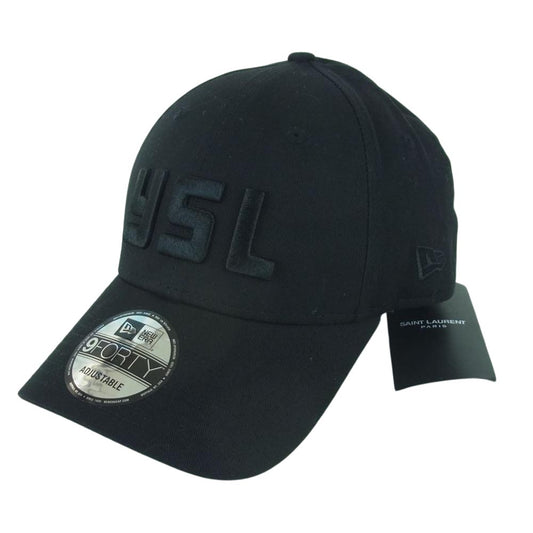 SAINT LAURENT サンローラン New Era ニューエラ YSL ロゴ刺繍 6パネル キャップ ブラック系 ONE SIZE FITS MOST【美品】【中古】