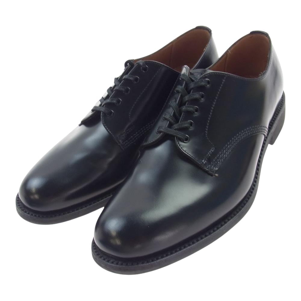 SANDERS サンダース 2246B MILITARY OFFICER SHOE ミリタリー オフィサー プレーントゥ レザー シューズ ブラック系 7.5インチ【極上美品】【中古】