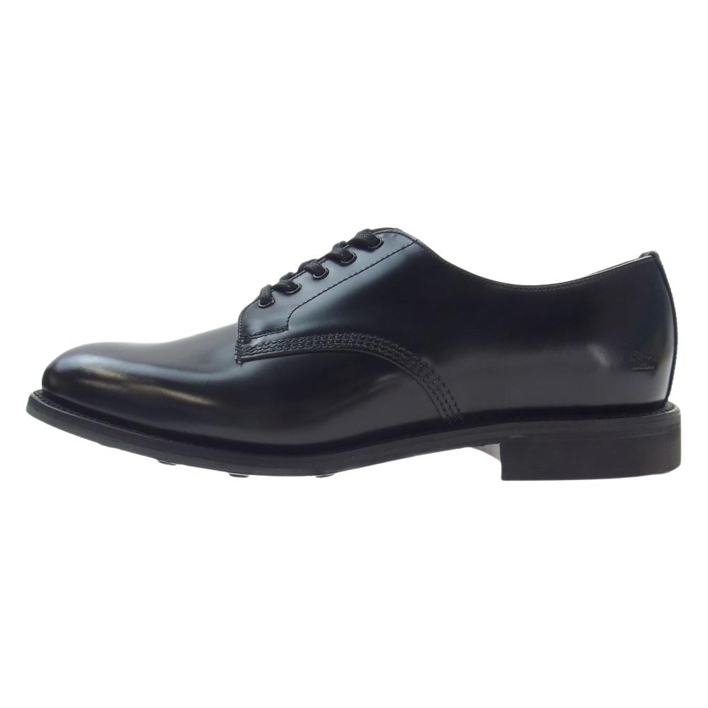 SANDERS サンダース 2246B MILITARY OFFICER SHOE ミリタリー オフィサー プレーントゥ レザー シューズ ブラック系 7.5インチ【極上美品】【中古】