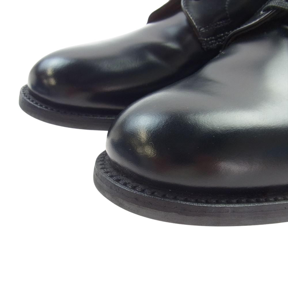 SANDERS サンダース 2246B MILITARY OFFICER SHOE ミリタリー オフィサー プレーントゥ レザー シューズ ブラック系 7.5インチ【極上美品】【中古】