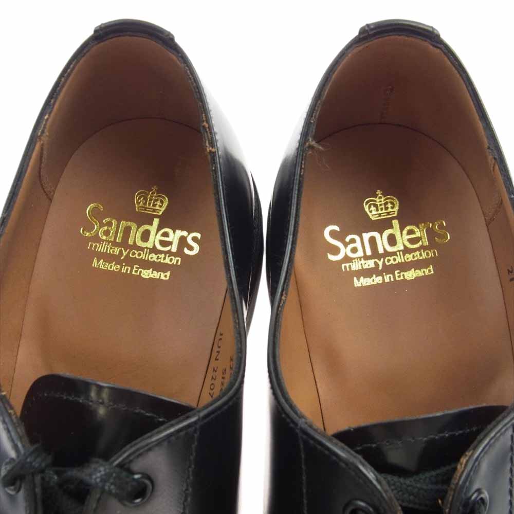 SANDERS サンダース 2246B MILITARY OFFICER SHOE ミリタリー オフィサー プレーントゥ レザー シューズ ブラック系 7.5インチ【極上美品】【中古】