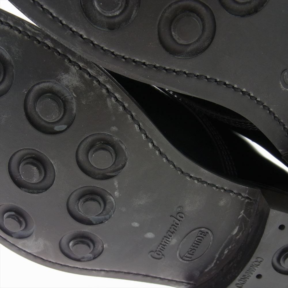 SANDERS サンダース 2246B MILITARY OFFICER SHOE ミリタリー オフィサー プレーントゥ レザー シューズ ブラック系 7.5インチ【極上美品】【中古】