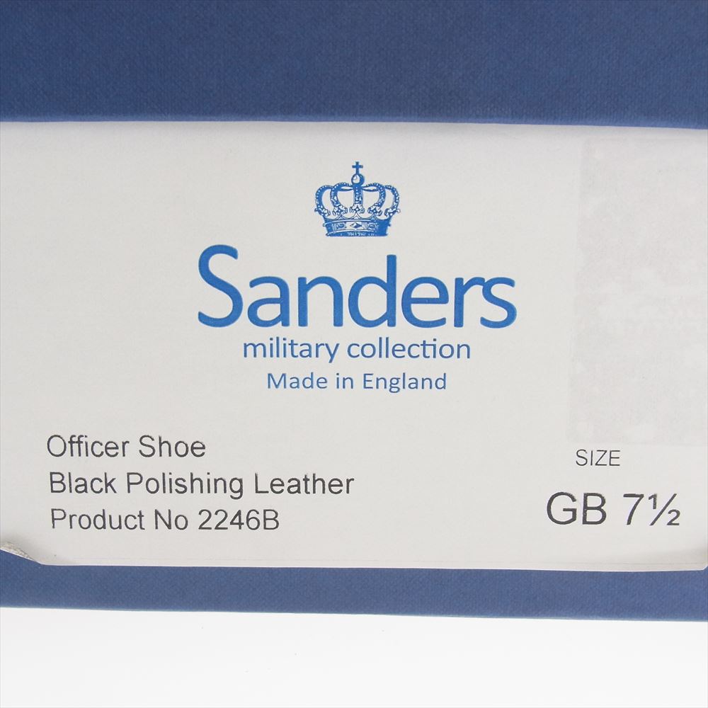 SANDERS サンダース 2246B MILITARY OFFICER SHOE ミリタリー オフィサー プレーントゥ レザー シューズ ブラック系 7.5インチ【極上美品】【中古】