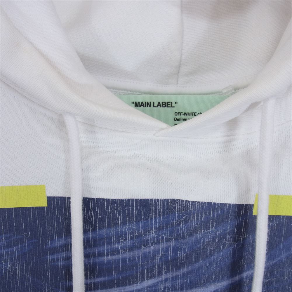 OFF-WHITE オフホワイト OMBB003F17003016 DIAG CARAVAGGIO HOODIE カラヴァッジョ プリント プルオーバー パーカー ホワイト系 L【中古】