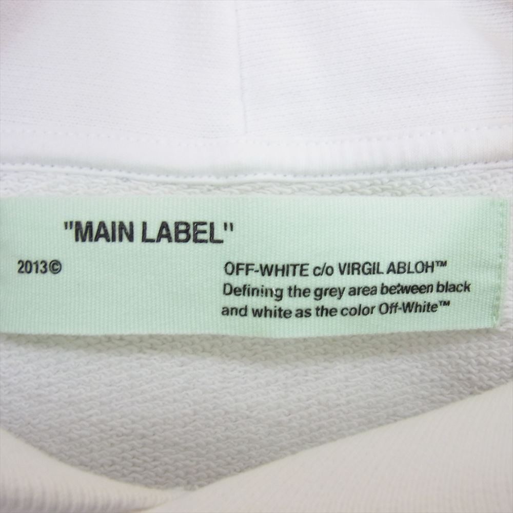 OFF-WHITE オフホワイト OMBB003F17003016 DIAG CARAVAGGIO HOODIE カラヴァッジョ プリント プルオーバー パーカー ホワイト系 L【中古】