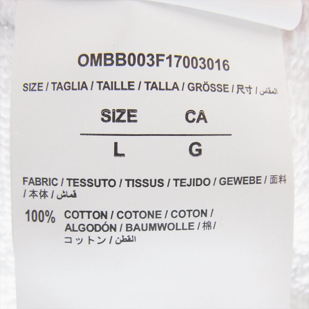 OFF-WHITE オフホワイト OMBB003F17003016 DIAG CARAVAGGIO HOODIE カラヴァッジョ プリント プルオーバー パーカー ホワイト系 L【中古】