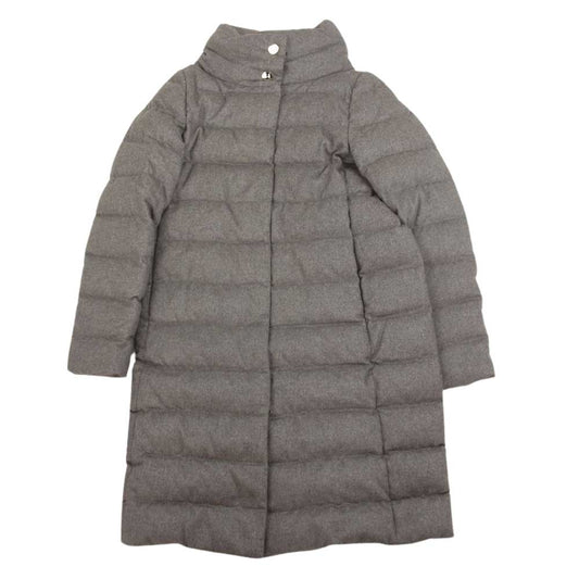 Herno ヘルノ PI0563D-38087-2600 13704-13076-1 イタリアPIACENZA社製シルク・カシミヤ生地 スタンドカラー ダウンジャケット ダウンコート ブラウン系 40【中古】