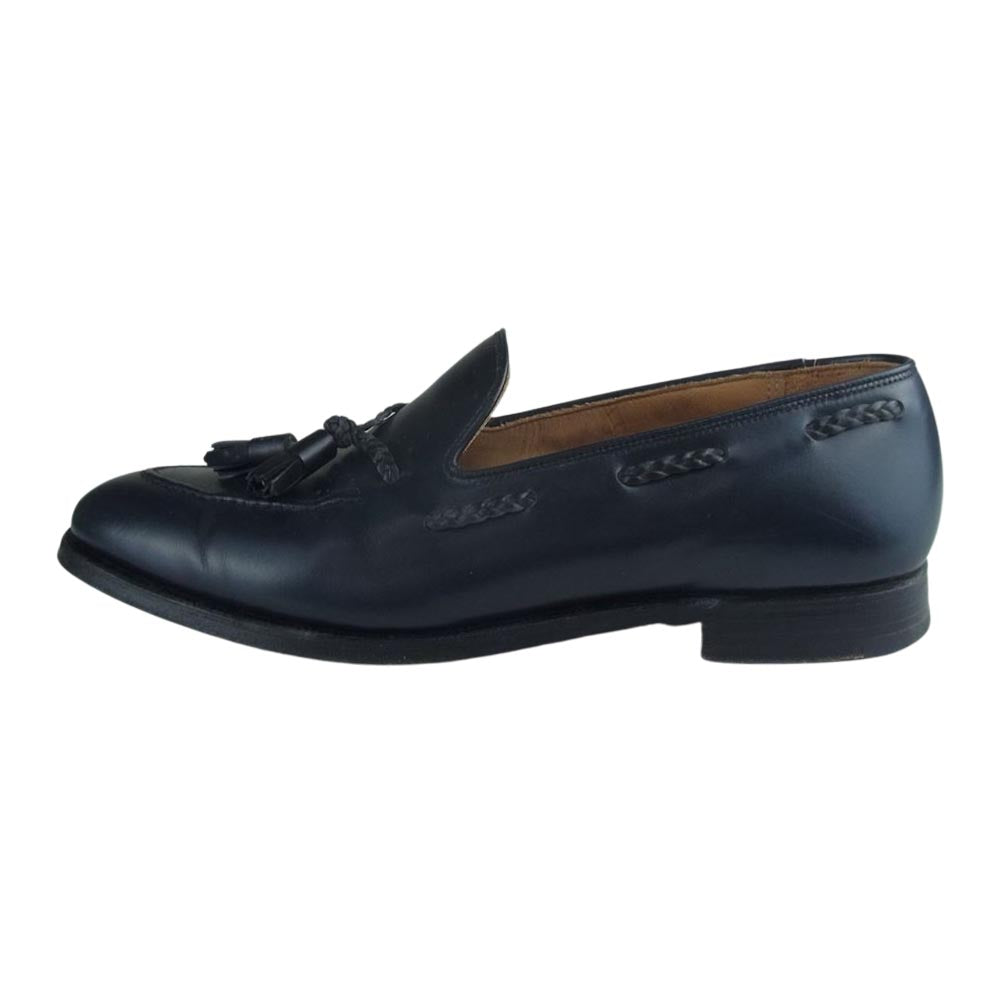 CROCKETT&JONES クロケットアンドジョーンズ 5645 LANGHAM 2 ランガム キルトタッセル スリッポン シューズ ネイビー系 7E【中古】