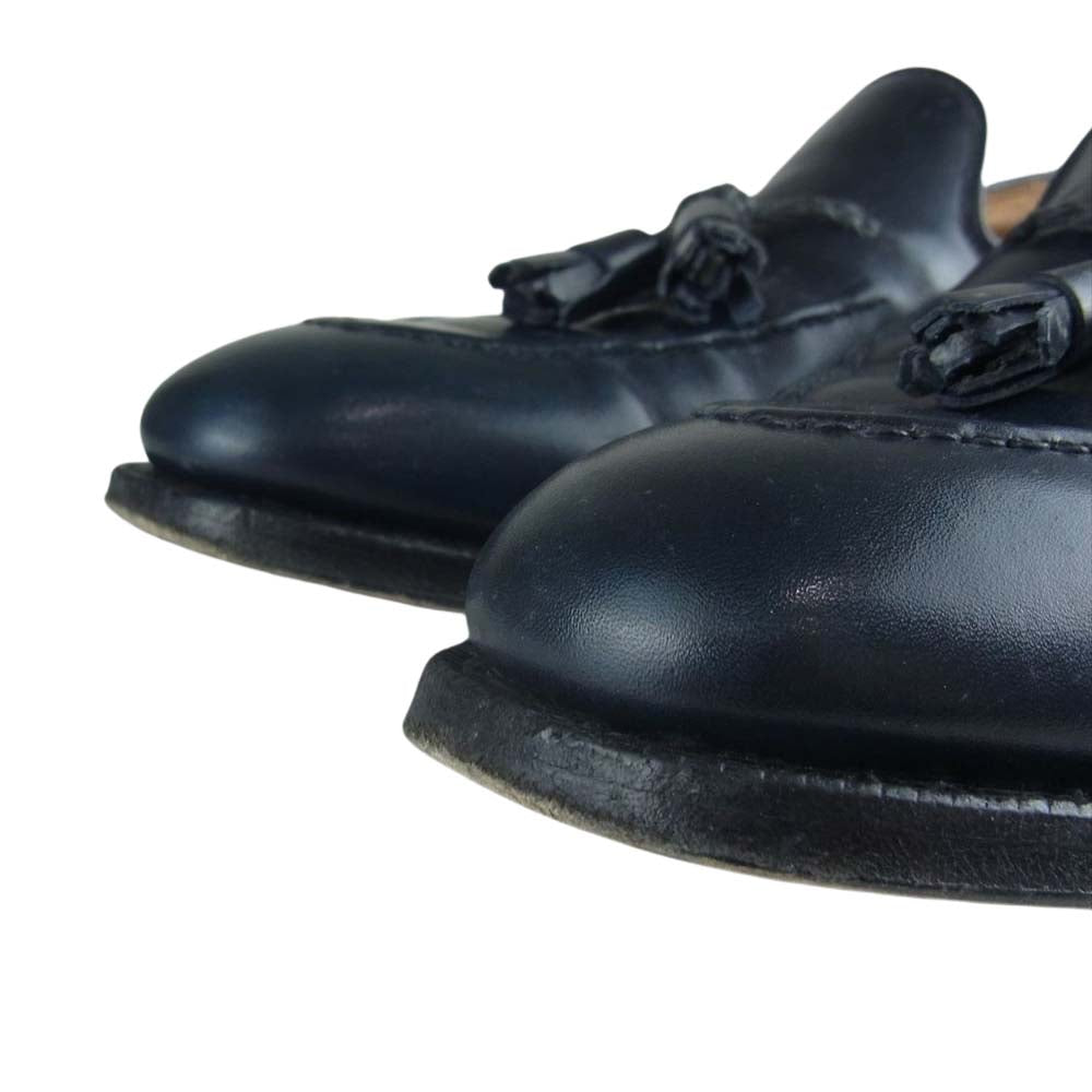 CROCKETT&JONES クロケットアンドジョーンズ 5645 LANGHAM 2 ランガム キルトタッセル スリッポン シューズ ネイビー系 7E【中古】