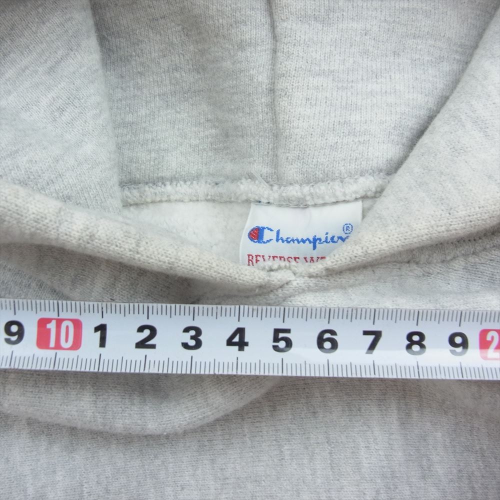 Champion チャンピオン ヴィンテージ 90s USA製 リバースウィーブ  プリント パーカー  グレー系 XL【中古】
