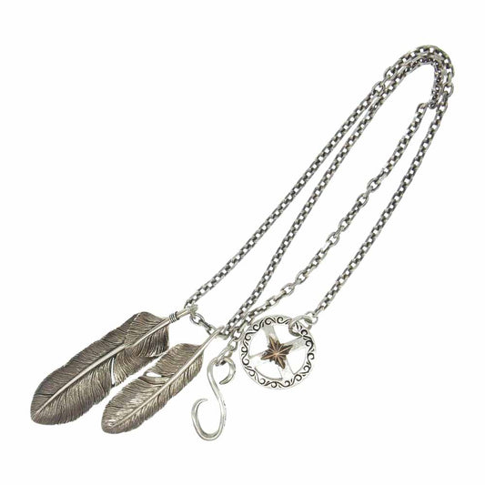 SAAD サード ハートフェザー フェザー サンシンボルメディスンホイール アラベスクフック チェーン カスタムネックレス シルバー系【中古】