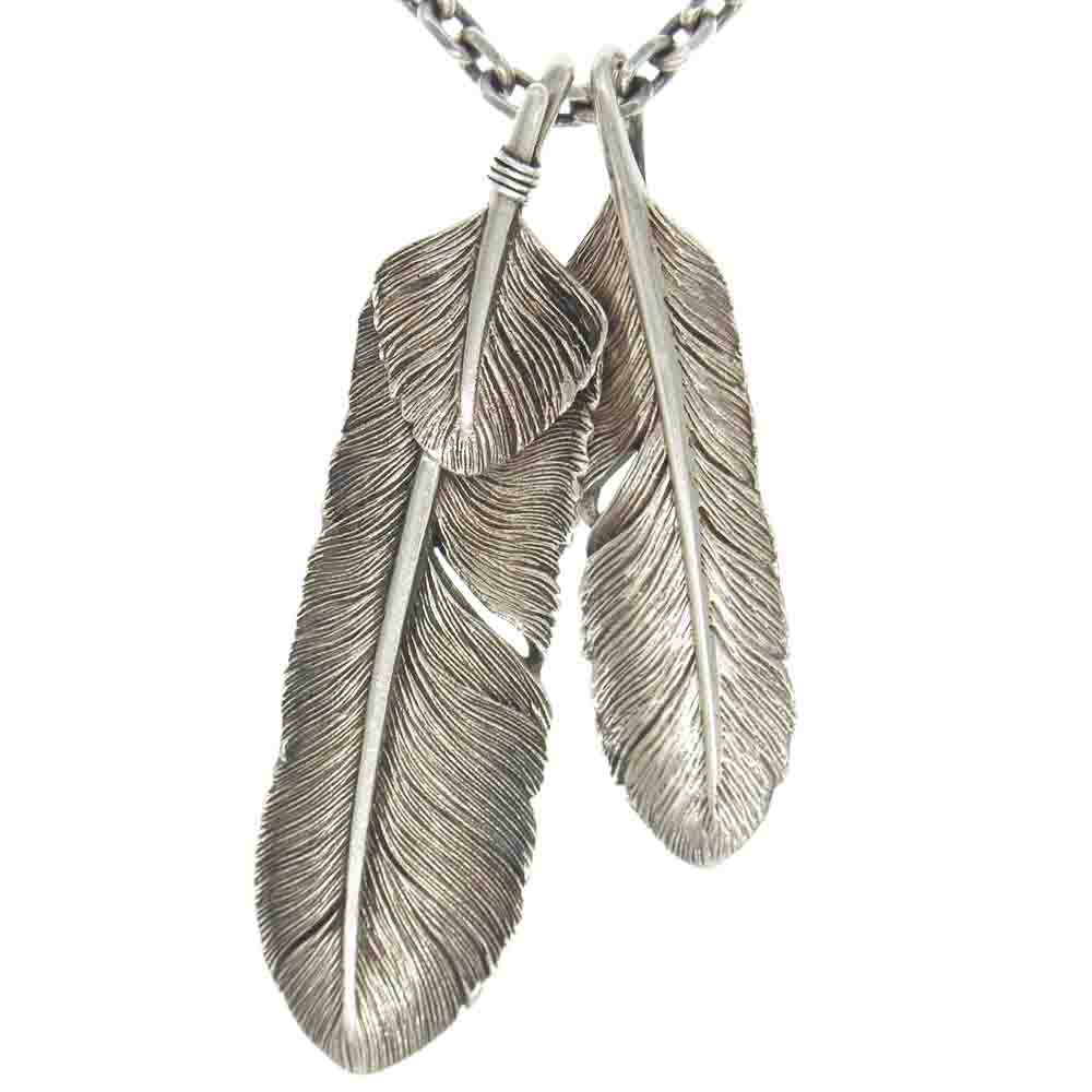 SAAD サード ハートフェザー フェザー サンシンボルメディスンホイール アラベスクフック チェーン カスタムネックレス シルバー系【中古】