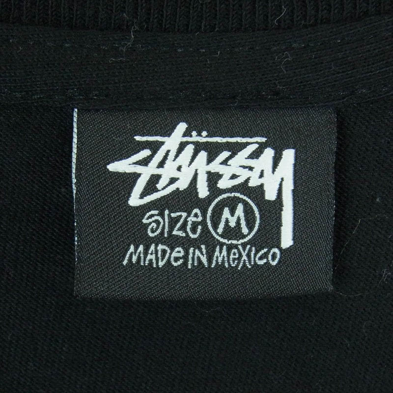 STUSSY ステューシー ONE WORLD バックプリント 半袖 Tシャツ コットン メキシコ製 ブラック系 M【美品】【中古】
