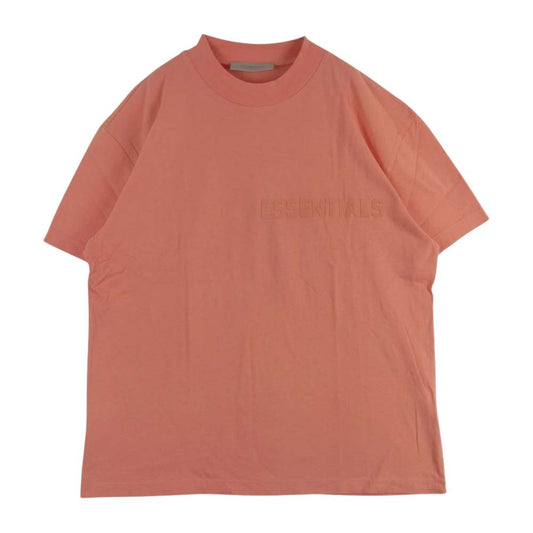FEAR OF GOD フィアオブゴッド ロゴ コットン カットソー 半袖 Tシャツ ピンク系 サーモンピンク系 S【美品】【中古】
