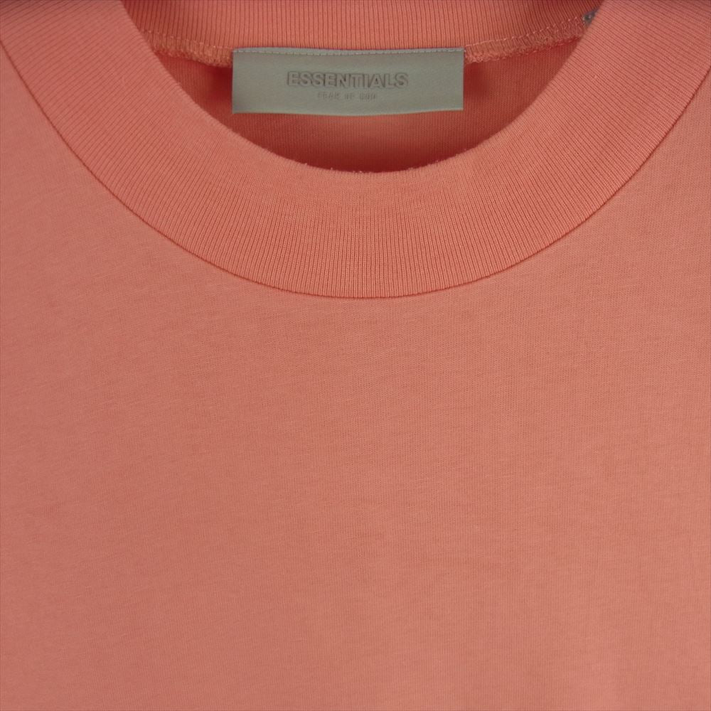 FEAR OF GOD フィアオブゴッド ロゴ コットン カットソー 半袖 Tシャツ ピンク系 サーモンピンク系 S【美品】【中古】