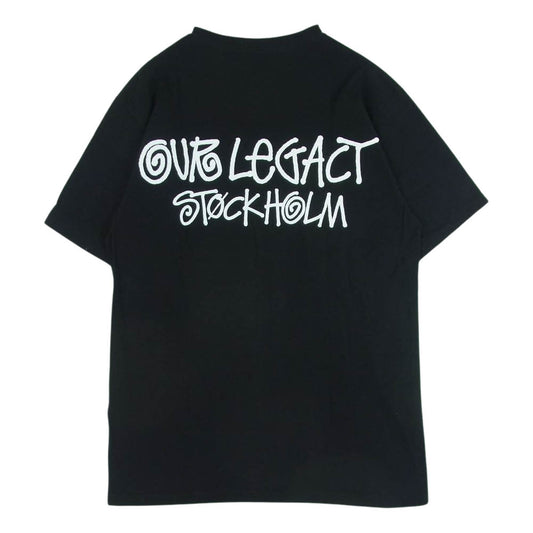 STUSSY ステューシー OUR LEGACY アワーレガシー OL STOCKHOLM TEE プリント 半袖 Tシャツ メキシコ製 ブラック系 M【中古】