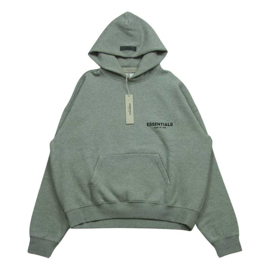 FEAR OF GOD フィアオブゴッド ESSENTIALS エッセンシャルズ 8312-343-1866 バックロゴ プルオーバー パーカー グレー系 S【美品】【中古】