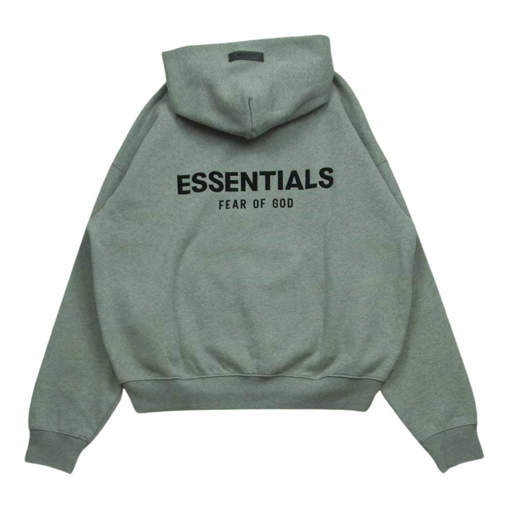 FEAR OF GOD フィアオブゴッド ESSENTIALS エッセンシャルズ 8312-343-1866 バックロゴ プルオーバー パーカー グレー系 S【美品】【中古】