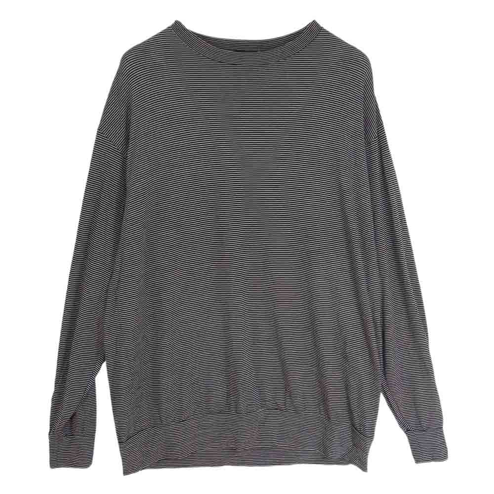 COMOLI コモリ 23SS X01-05012 サマーウール 長袖 ボーダー クルー T 