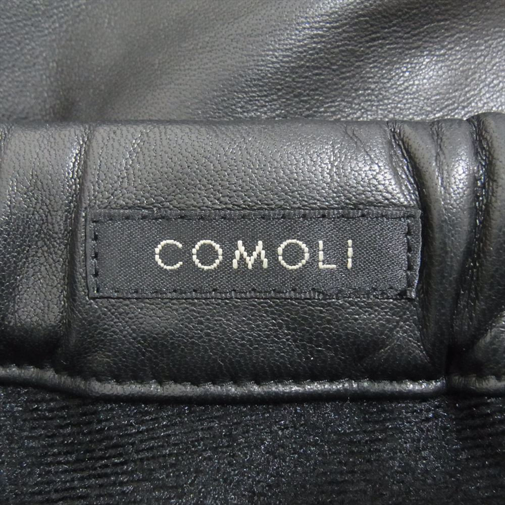 COMOLI コモリ 22AW W03-03010 シープスキン オールレザー トレーニングパンツ ブラック系 1【中古】