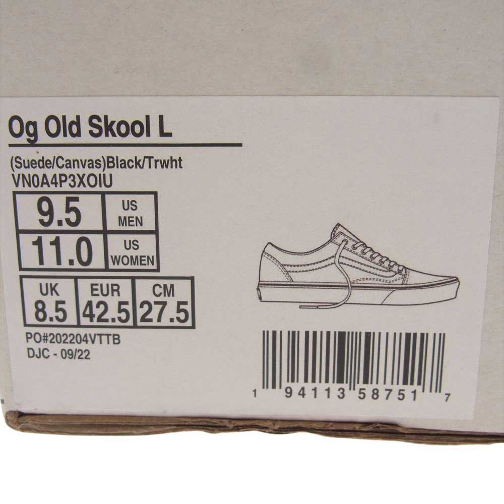 VANS バンズ VN0A4P3XOIU OG OLD SKOOL LX オージー オールドスクール ローカット スニーカー ブラック系 ホワイト系 27.5cm【中古】