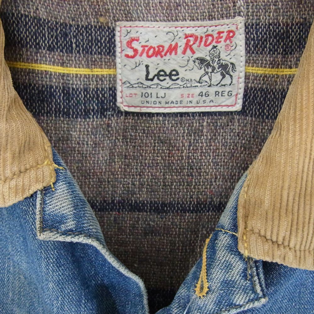 Lee リー ヴィンテージ 70s STORM RIDER ストームライダー デニム ジャケット インディゴブルー系 46【中古】
