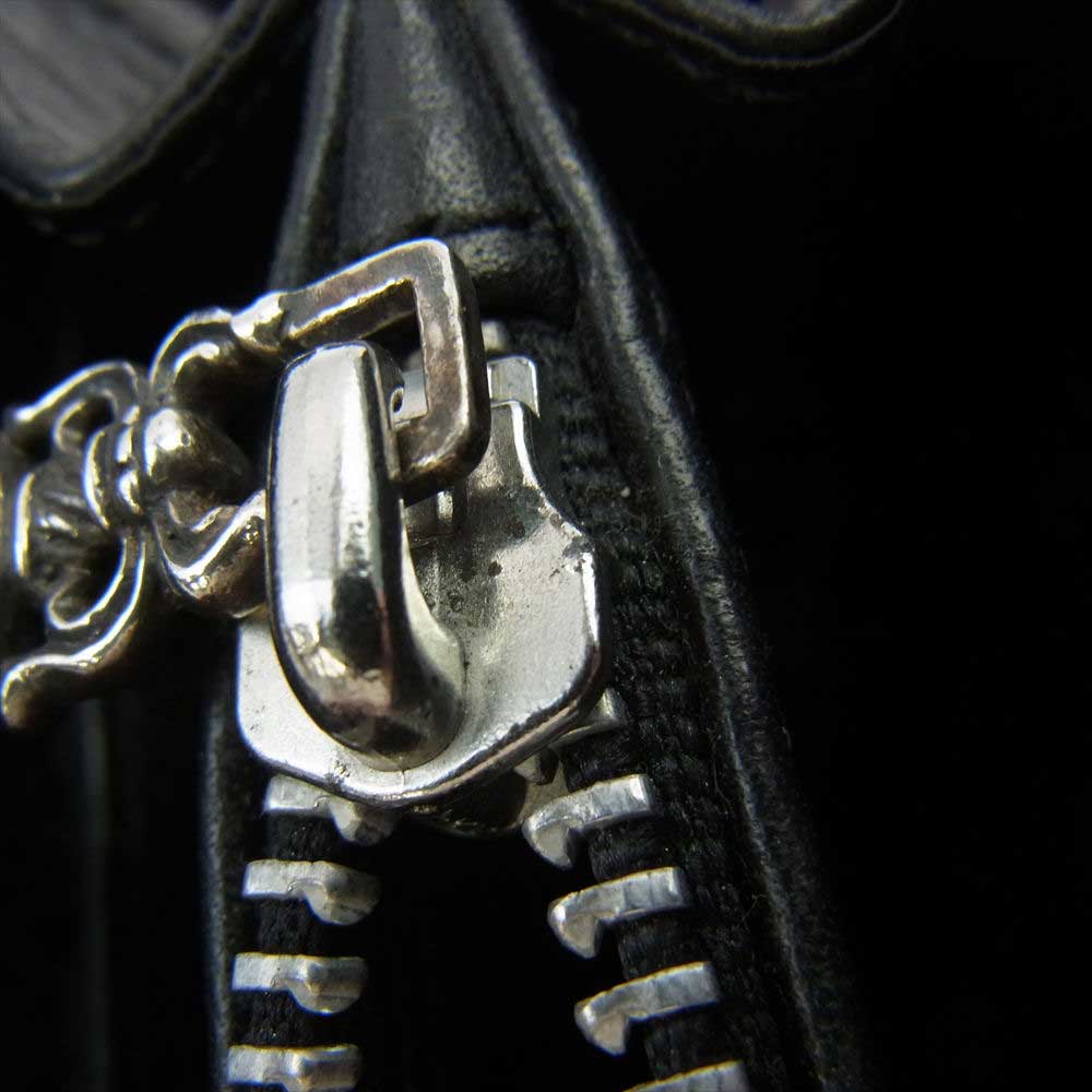 CHROME HEARTS クロムハーツ（原本無） REC F ZIP BS BSフレア ソフトレザー ラウンドジップ ロングウォレット 長財布 ブラック系【中古】
