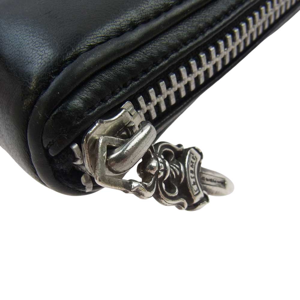 CHROME HEARTS クロムハーツ（原本無） REC F ZIP BS BSフレア ソフトレザー ラウンドジップ ロングウォレット 長財布 ブラック系【中古】