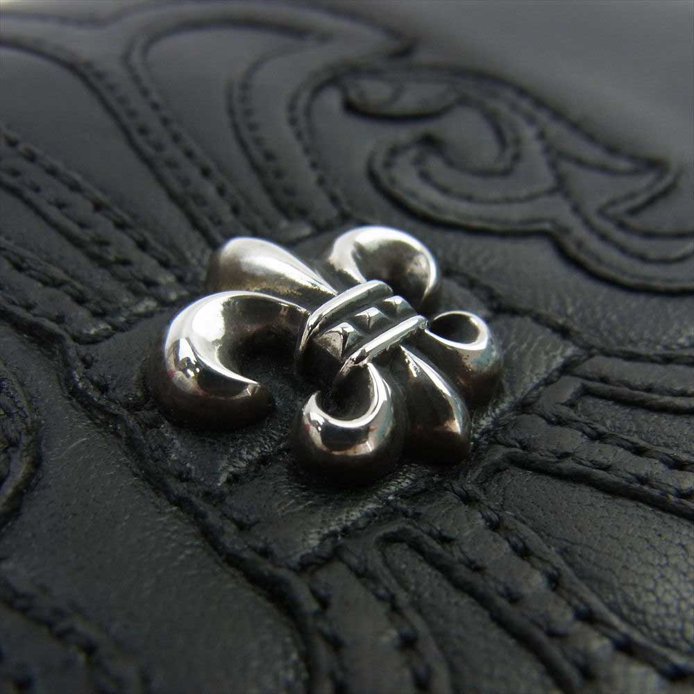 CHROME HEARTS クロムハーツ（原本無） REC F ZIP BS BSフレア ソフトレザー ラウンドジップ ロングウォレット 長財布 ブラック系【中古】