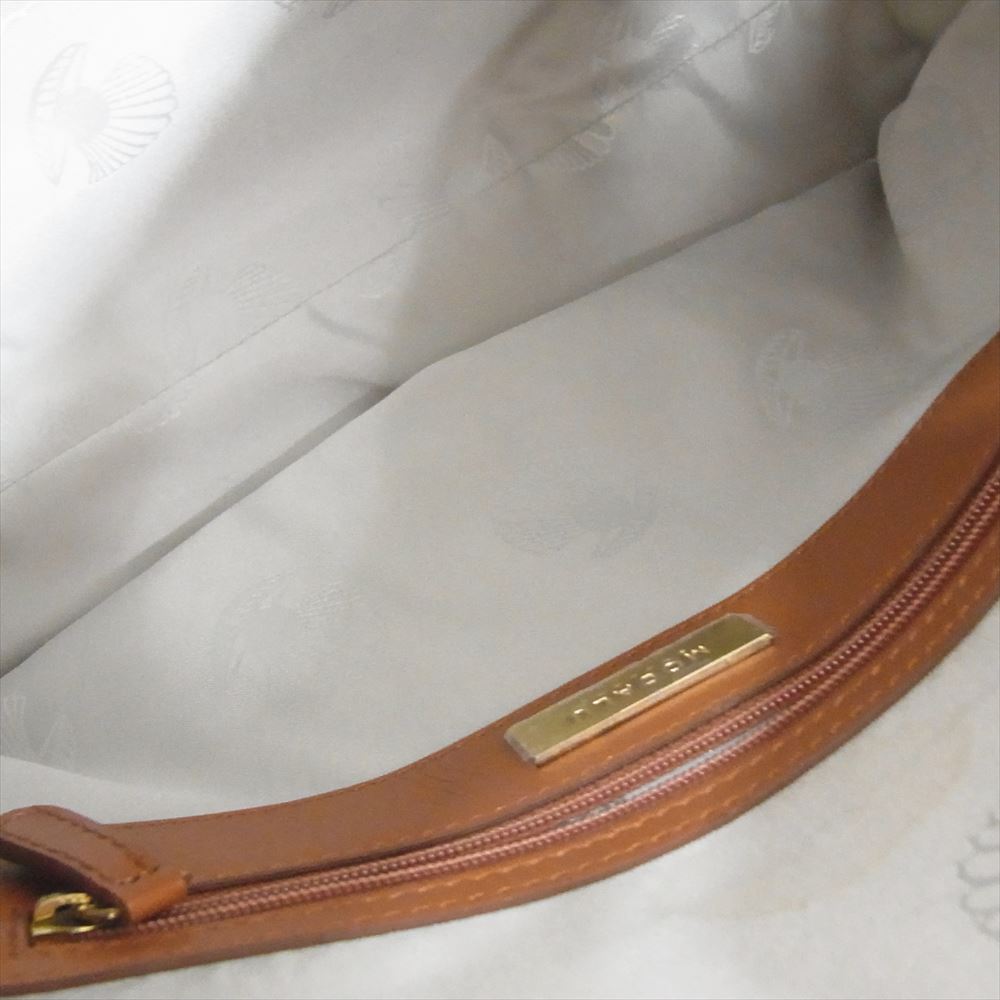 モダル レザー ハンド バッグ ブラウン系【中古】