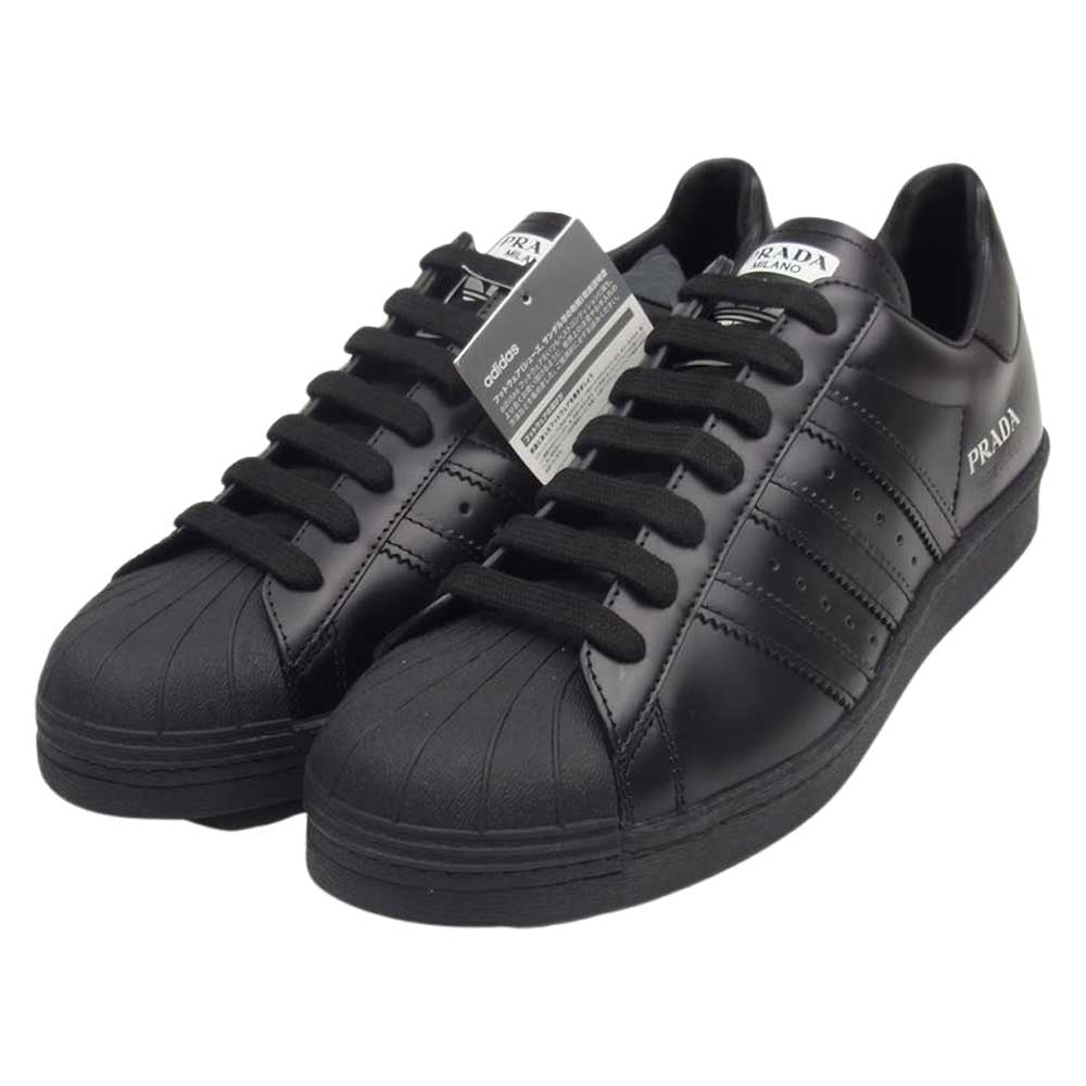 PRADA プラダ × adidas アディダス SUPERSTAR スーパースター スニーカー ブラック系 26.5cm【新古品】【未使用】【中古】